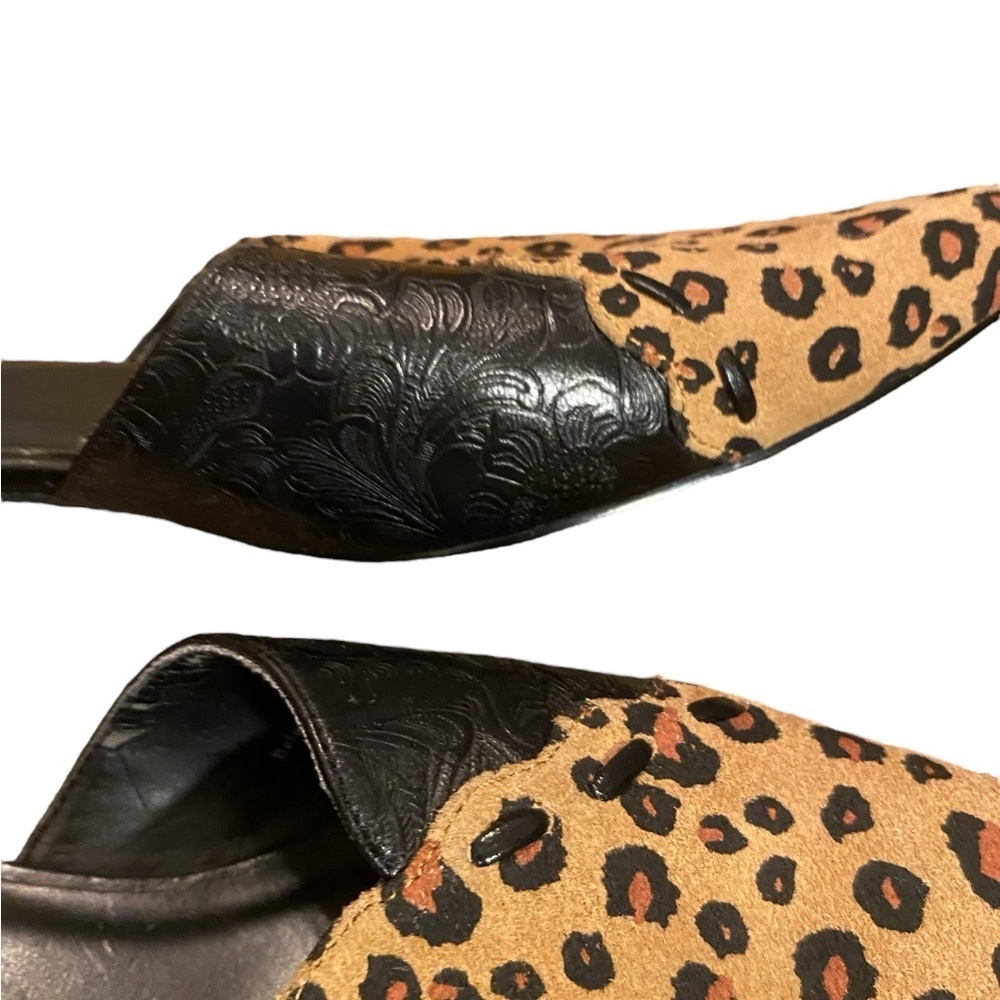 Chicos Womens Serengeti Leopard Print Leather Kitten Heel - Picture 6 of 9